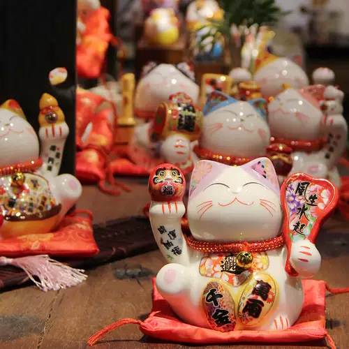 福缘猫 Милая керамическая японская маленькая копилка, декор, 5 дюймов, на удачу, подарок на день рождения