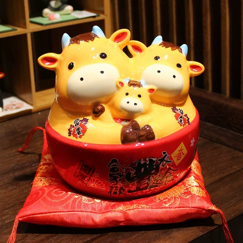 Пользовательский логотип весенний фестиваль церемония керамика крупный рогатый скот столица Tiber Spring Festival Festive Switch Новый год Придайте президенту благоприятные подарки