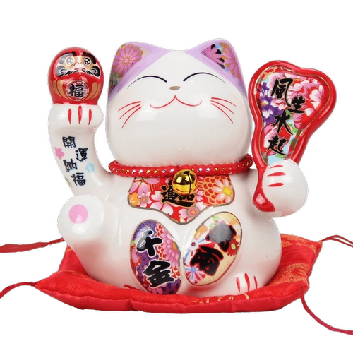 福缘猫 Милая керамическая японская маленькая копилка, декор, 5 дюймов, на удачу, подарок на день рождения