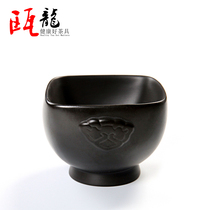  Yixing Purple sand black mud Kung Fu tea set Ceramic Tiger Xiao Teacup Tea cup Rich blessing bamboo cup Anti-scalding handmade teacup