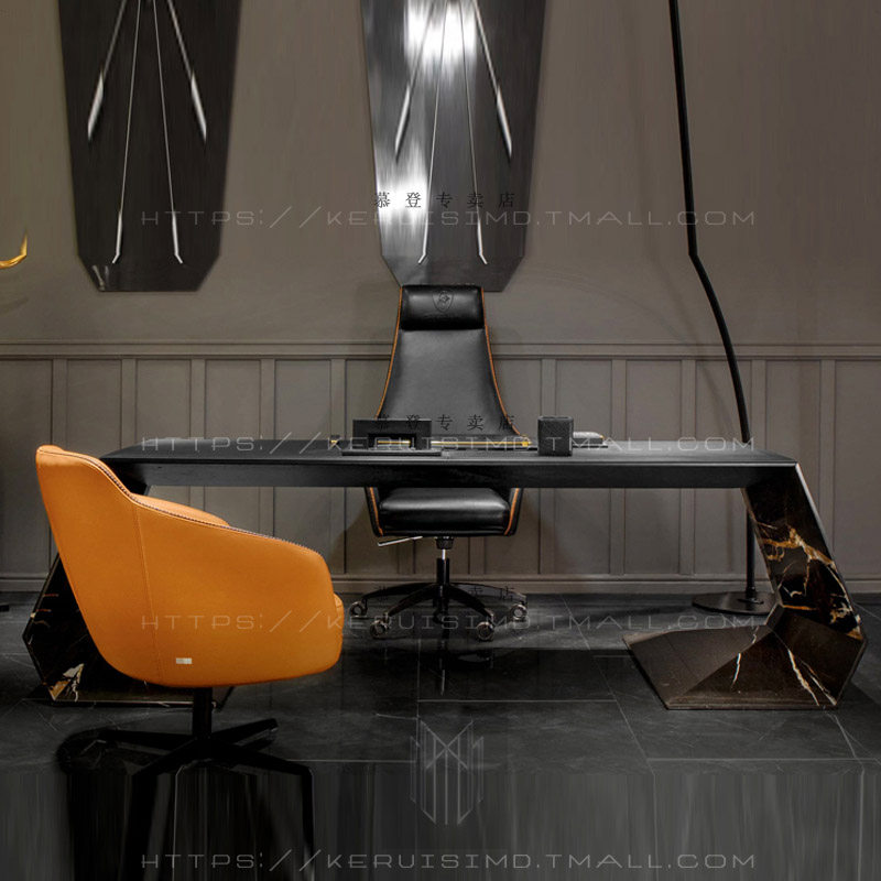 Home Desk Light Luxury Modern Imagery Desk Marble Custom President Boss Table Desk 1 6 m-Taobao
