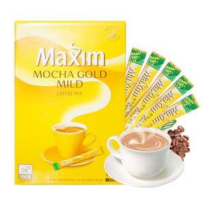 Korean imported Zero food Maxim East West Maxine Mocha three in one coffee 12g * 100 bar box instant coffee