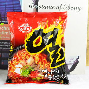 Korean food imports instant noodles, hot pulled noodles of Otto base tumbler 120g * 5 super hot boiled noodles, instant