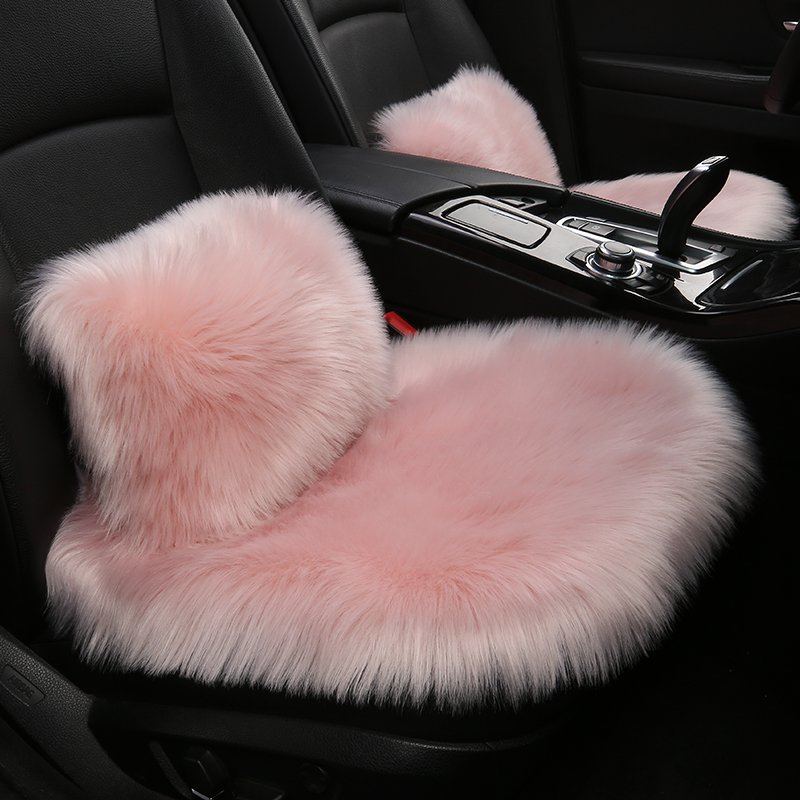 Car Cushions Winter Plush sheet Fleece Wool wool cushion Three sets Warm Heating Squared Cushion Women Universal Seat Cushion