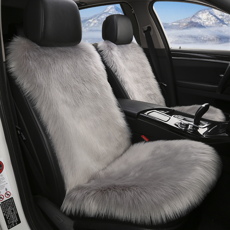 Winter plush car cushion winter wool wool cushion woman thickened cotton cushion heated car seat cushion sleeve universal warm