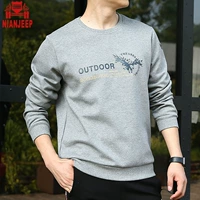 Áo len nam mùa thu 2018 mới trẻ trung in áo thun cổ tròn giản dị áo thun dài tay thủy triều ao khoac hoodie