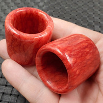 Jade ring finger chicken blood red ring finger calcite jade finger ring large ring finger jade ring finger jewelry ring finger jade ring