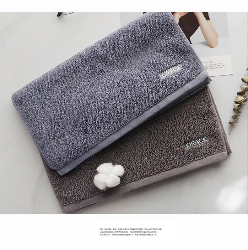 Khăn Jie Liya chính hãng làm dày cotton thấm hút nam để tăng khả năng tắm mặt thoải mái 2 khăn - Khăn tắm / áo choàng tắm