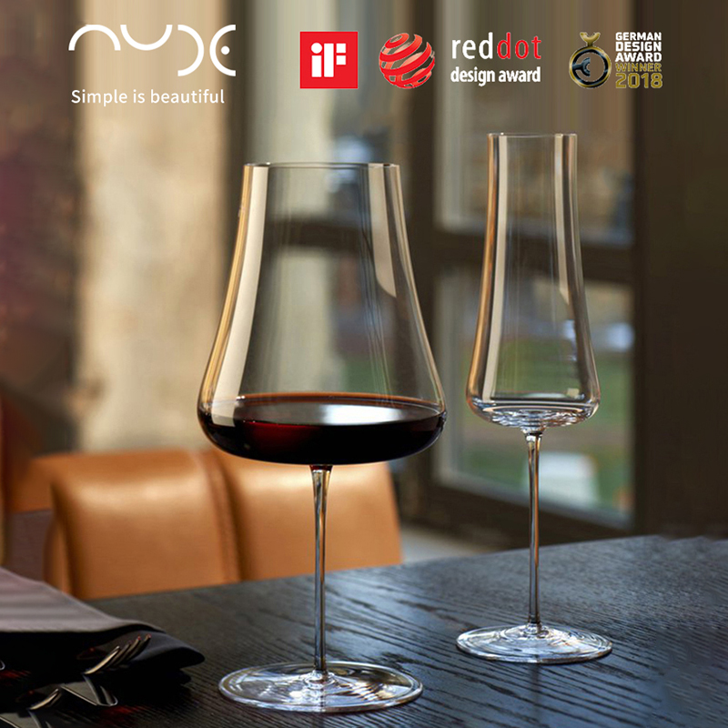 Imported Nude Red Dot Award high-grade barrel handmade crystal glass red wine glass Bordeaux Burgundy champagne glass