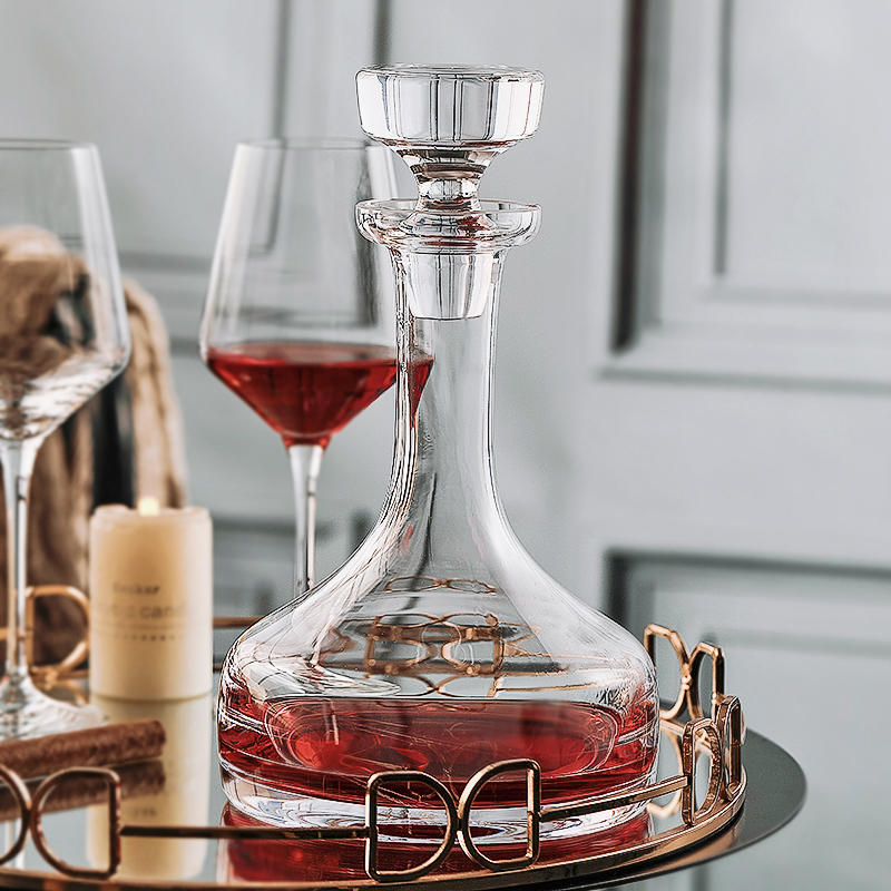 Polish Kono KROSNO Imported Decanter Eurostyle Decent Board Room Wine With Lid Crystal Winemaker 750ML