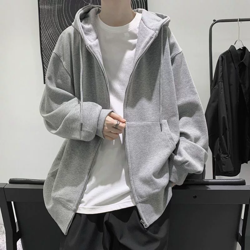 Tide, demi-season jacket, hoody for students, trend sweatshirt for leisure, oversize
