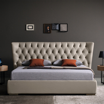 DEGAS DEGAS Italian minimalist light luxury bed Nordic modern small apartment home Master Bedroom 1 8 m queen bed