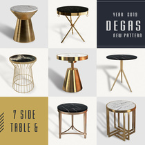 Dega light luxury marble corner a few creative living room sofa side a few simple modern stainless steel round small coffee table table