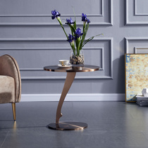 DEGAS Nordic light luxury stainless steel sofa side several modern simple small apartment living room round small coffee table