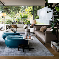 Degas imagery minimalist leather art sofa modern minimalist guest hall furniture small family light lavish trio of four