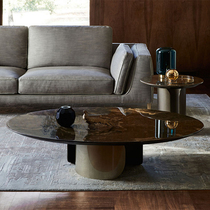 DEGAS Italian minimalist marble coffee table edge several combinations Designer creative living room small apartment villa