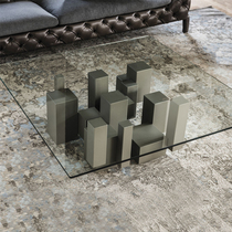 Degas Italian minimalist coffee table living room modern minimalist glass coffee table table model room designer square tea table