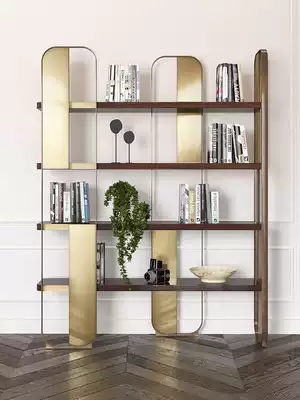 Italian simple shelf modern light luxury bookshelf designer metal beauty salon living room display rack simple combination