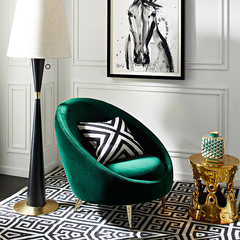 DEGAS single sofa chair simple postmodern hall light luxury egg-shaped chair Nordic fabric leisure chair