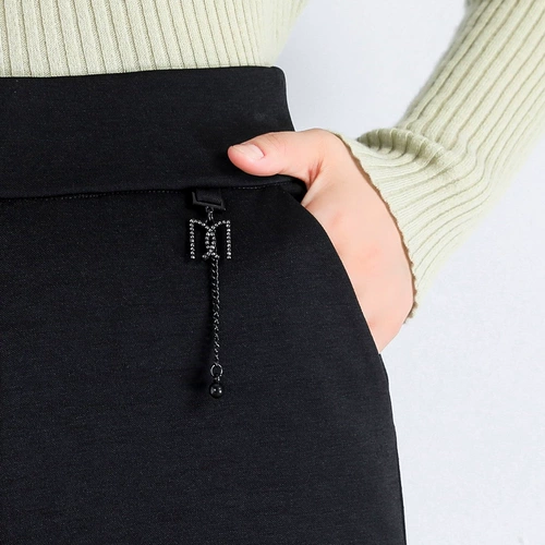 Демисезонные штаны, флисовые весенние леггинсы для матери, для среднего возраста, высокая талия, свободный прямой крой, стройный силуэт