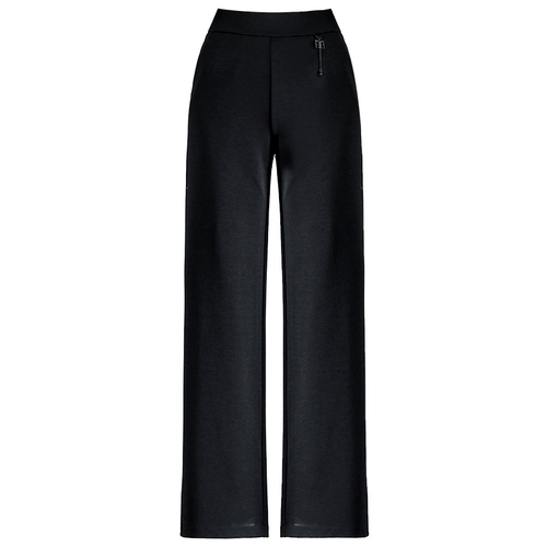 Демисезонные штаны, флисовые весенние леггинсы для матери, для среднего возраста, высокая талия, свободный прямой крой, стройный силуэт