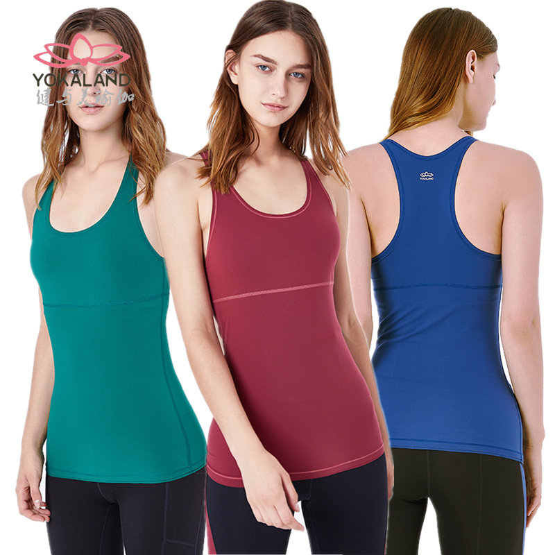 Yucalian Yoga Suit Comfortable Fall/Winter Traceless Super Elastic I-Character Fitness Vest BTW098