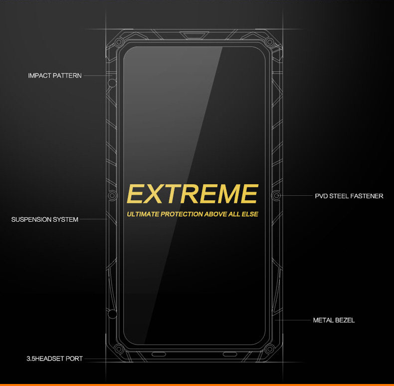 iMatch Water Resistant Shockproof Dust/Dirt/Snow-Proof Aluminum Metal Case Cover for Apple iPhone 7 Plus & iPhone 7