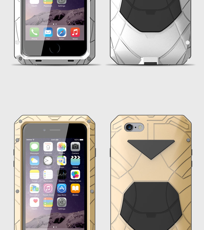 iMatch Water Resistant Shockproof Dust/Dirt/Snow-Proof Aluminum Metal Case Cover for Apple iPhone 6S Plus/6 Plus