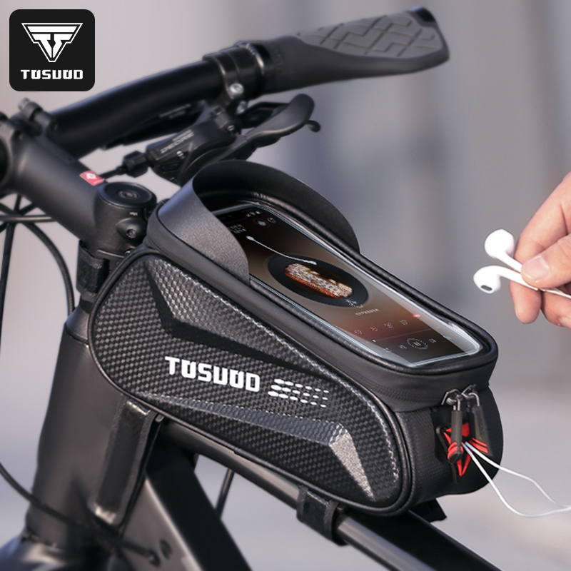 Bicycle Bag, Front Beam Bag, Waterproof Mobile Phone Storage, Front Hanging Bag, Cycling Equipment, Saddle Bag, Mountain Bike Accessories