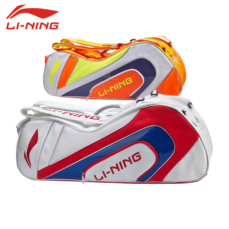 Li Ning badminton racket bag 10th anniversary commemorative cross-body 6 packed racket bag men's and women's leisure multi-function ABJP068