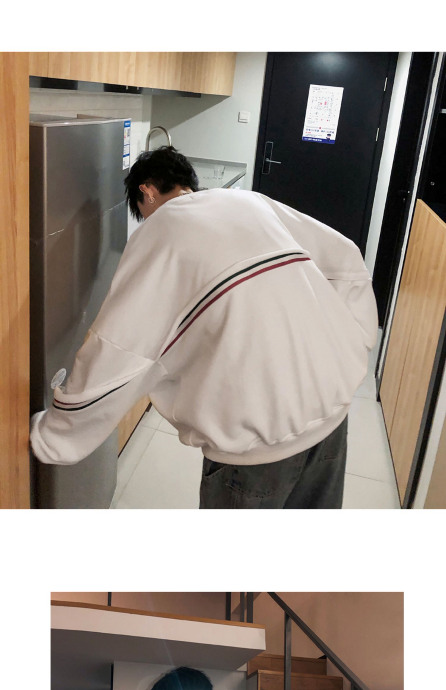 Mùa xuân mới giản dị cổ tròn áo len hip hop nam cộng với béo lớn size béo áo khoác lỏng phiên bản Hàn Quốc của xu hướng quần áo nam - Áo len áo hoodie ngắn tay