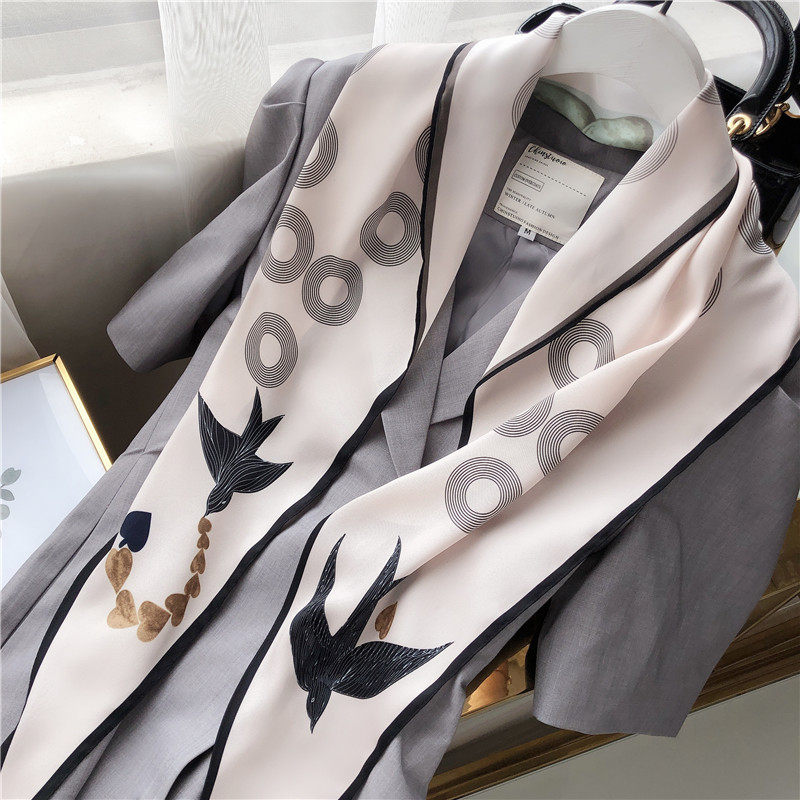 Twill temperament decoration large diamond scarf Korean scarf women's scarf wild summer thin gauze scarf scarf collar
