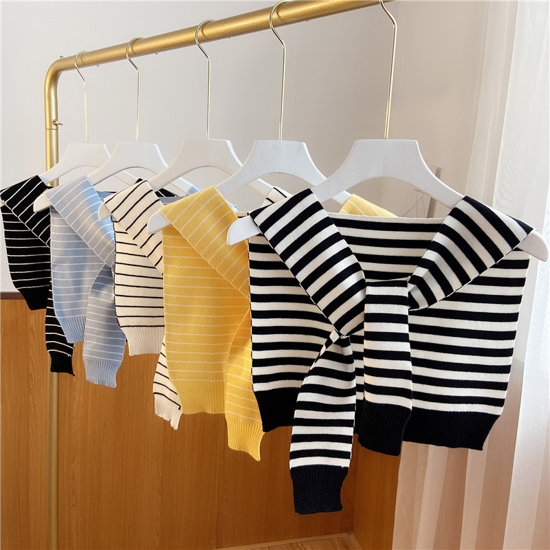 Net Red Identical shawl with small lap shoulder knotted scarf Shoulder Knit Woman Spring Summer 100 Lap Guard Neck Small Shawl Collar Damp