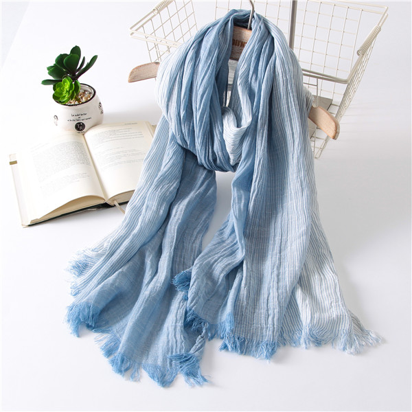 Thickened cotton linen scarf woman long section linen scarf spring autumn style pure color art day department gradient color silk scarf woman wide-Taobao