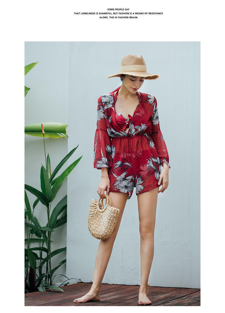 Mới che bụng mỏng chống nắng ngực nhỏ tập hợp thép hỗ trợ áo voan bikini bikini ba mảnh áo tắm - Bikinis áo tắm cao cấp
