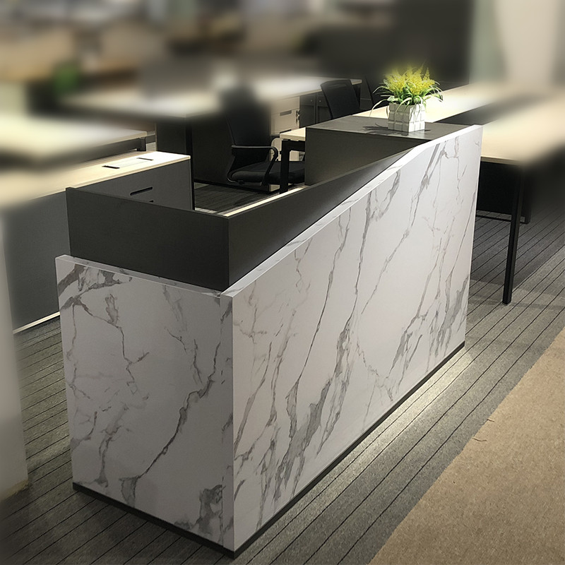 Genova Office Desk Reception Desk Reception Desk Brief Modern Marble Veins Company Front Desk New