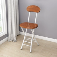 Стул с коричневым коричневым коричневым белым каркасом (со спинкой)