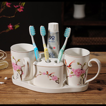 Chinese Ceramic Bathroom 5 pieces Flowers Bird Minimalist Creative Couple Wash Kit Bathroom wash trays