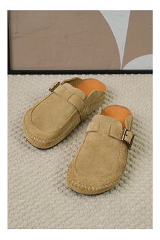 Women's single shoes versatile lazy flat classic devlin spring retro birkenstock shoes toe-toe mule slippers