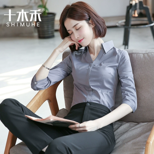 Рубашка, осенний комбинезон, городской стиль, V-образный вырез