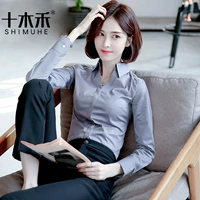 Серый v -neck (с длинным рукавом)