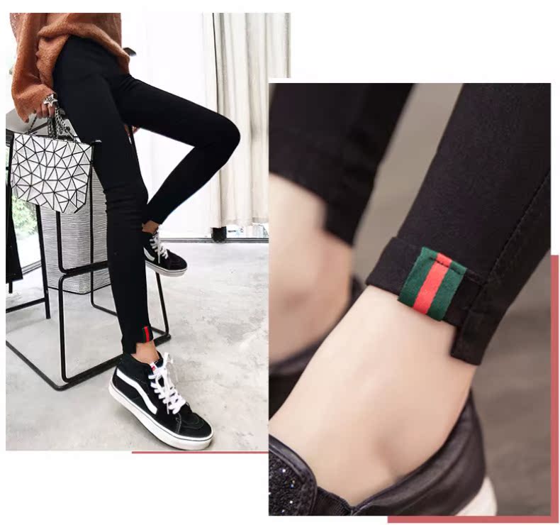 Phụ nữ mang thai xà cạp mùa hè phần mỏng 2018 new black casual mặc mùa xuân và mùa thu quần cao eo dạ dày lift chín điểm quần