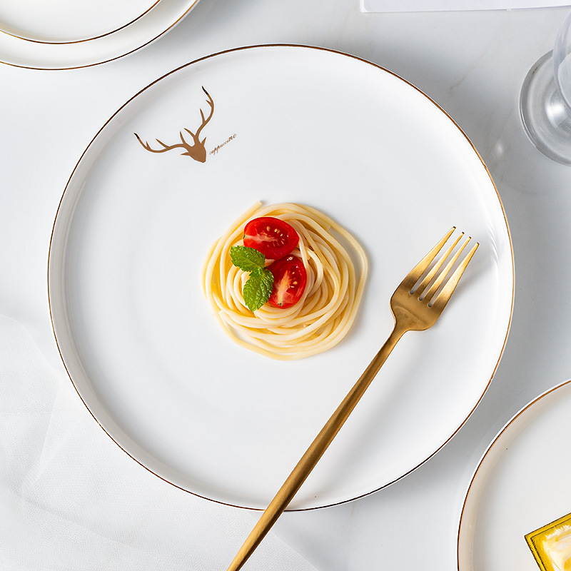 By the valley of the Nordic life plate beefsteak paint edge plate ceramic fruit dish dish home ideas