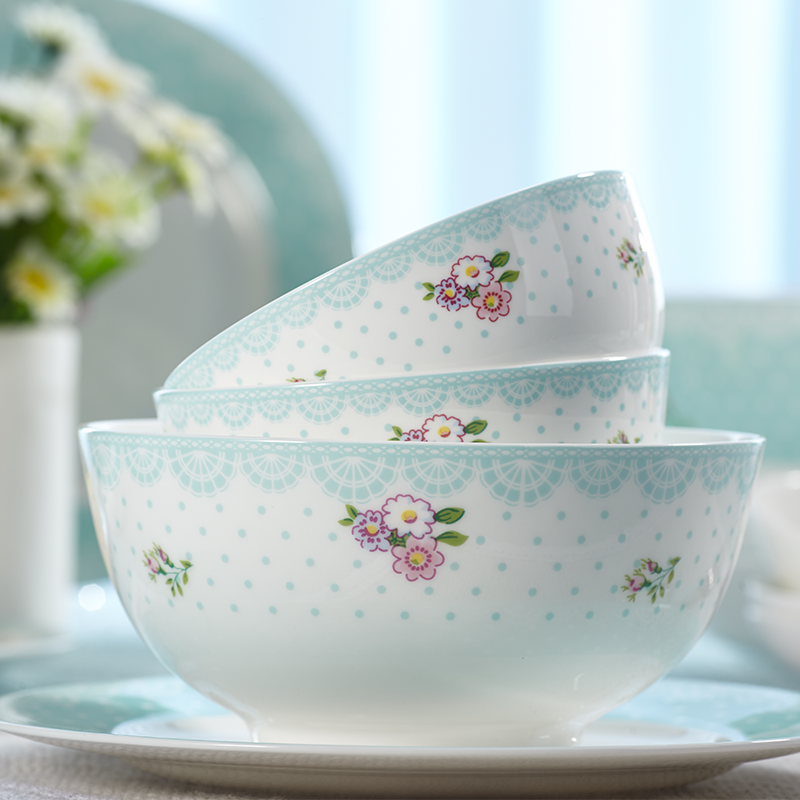 Korean creative ceramic bowl household rice bowls mercifully rainbow such as bowl bowl dish dish soup ipads porcelain plate by the valley of life