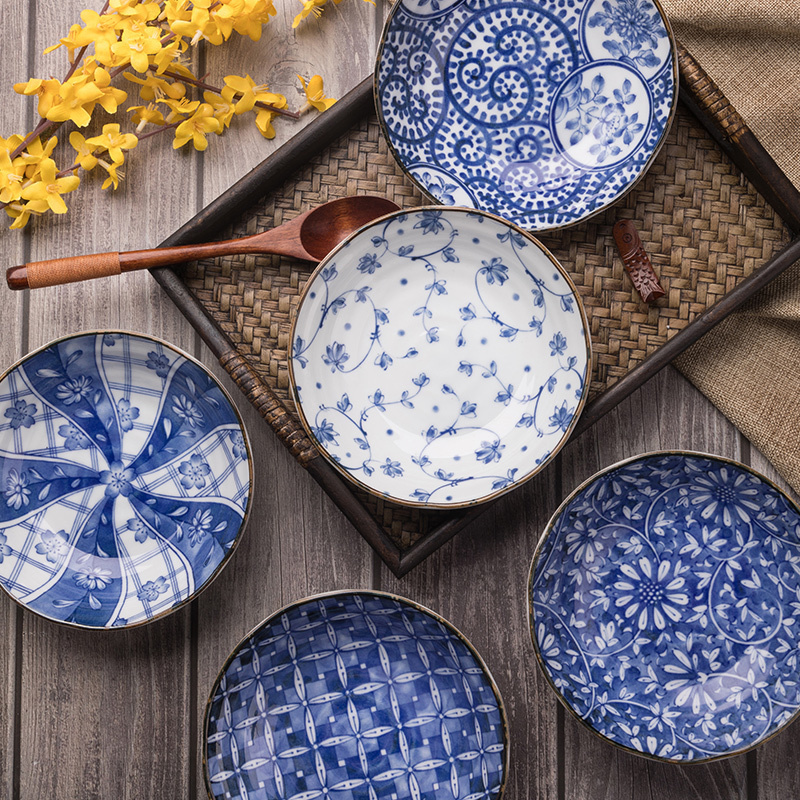 Japan imported plate plate plate FanPan LIDS, Japanese and wind porcelain tableware set porcelain tableware
