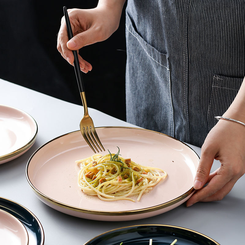 By the valley of 8 inch small key-2 luxury life ins web celebrity plate number dish of beefsteak plate of creative household 10 inch plate