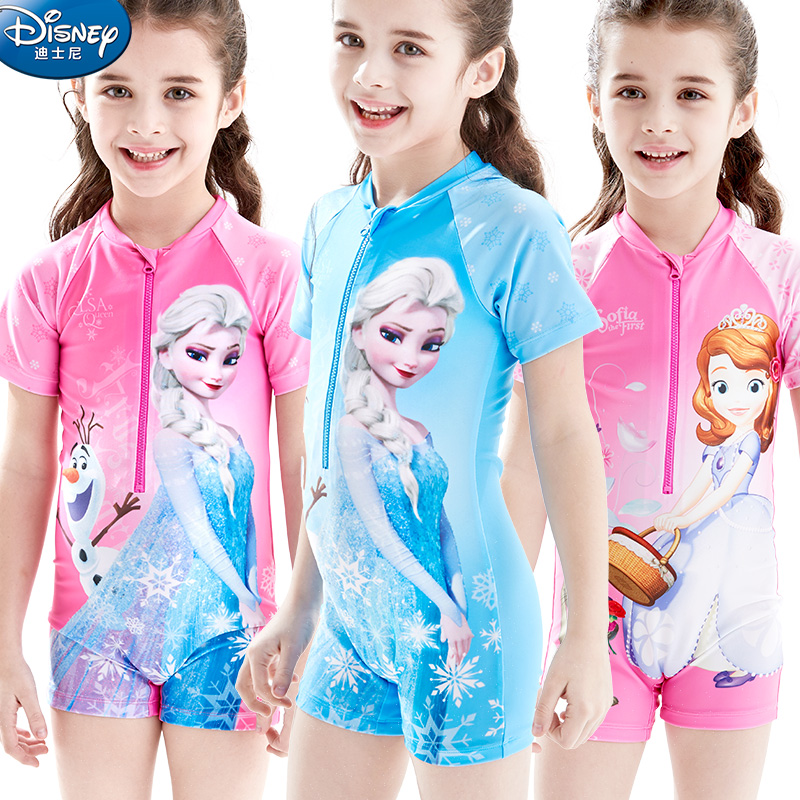 Cửa hàng chính thức của Disney chính hãng đồ bơi trẻ em nữ tuyết tuyết Aisha Sufi áo tắm nhanh khô một mảnh mới - Đồ bơi trẻ em váy trẻ em