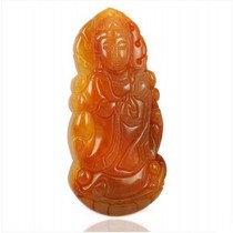 High-end Yunnan Longling Huanglong Jade Pendant Boutique Fashion Station Guanyin Jade Bodhisattva Pendant Mens and Womens Jade Necklace
