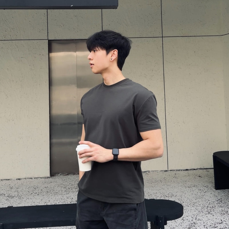 Bst Solid Color Short-Sleeve Men's 32-Count Heavyweight Sorona Sports Casual Versatile Crew Neck T-Shirt Sorona ®