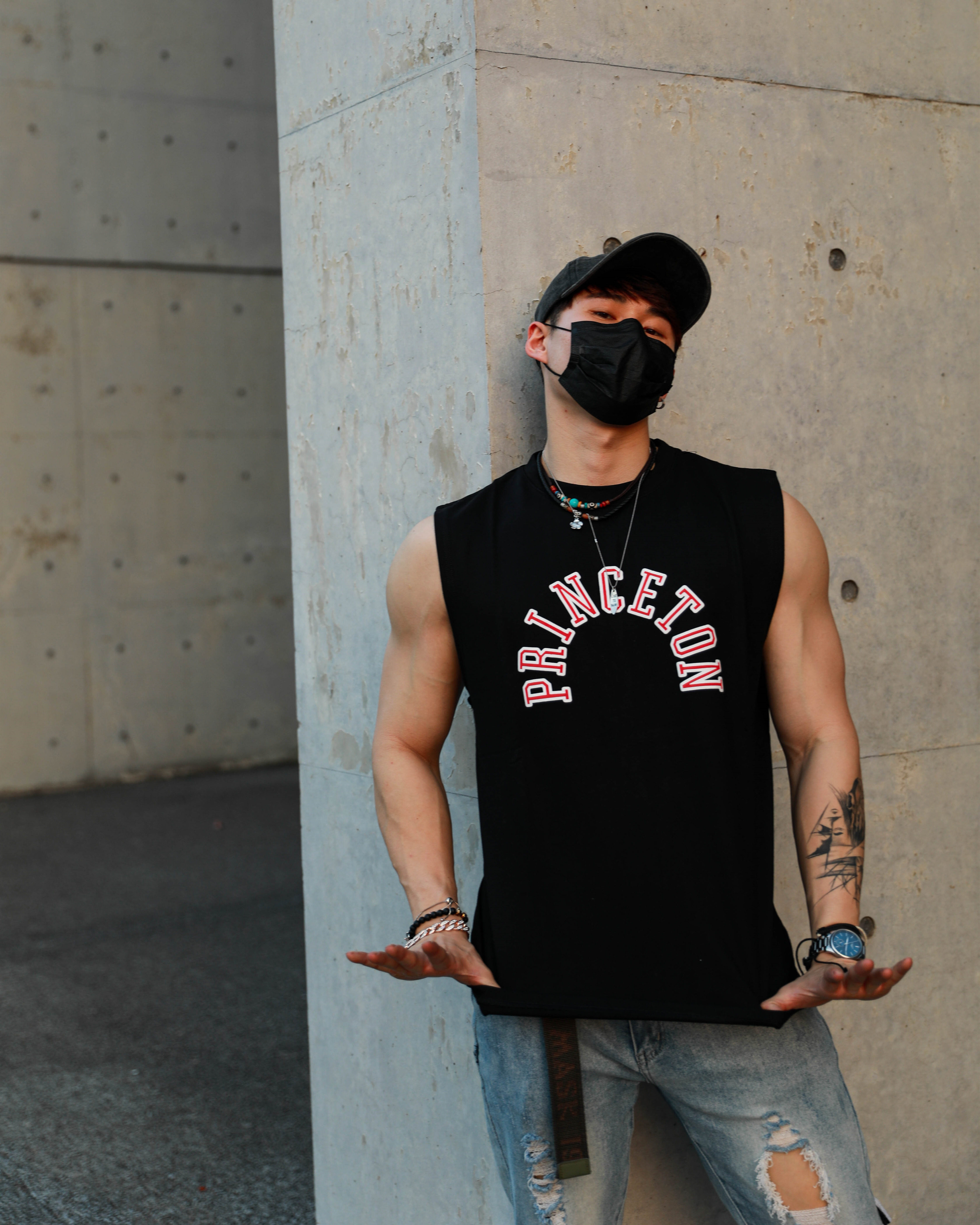 BEESTRONG American-style printed vest men's casual training sports quick-drying breathable loose sleeveless fitness clothes